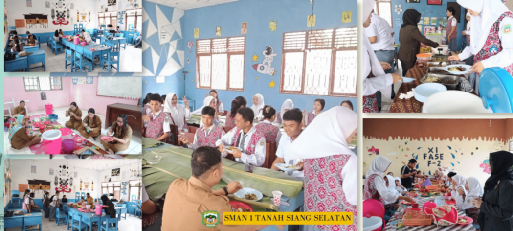 Kebersamaan Kelas XII F dan Guru SMAN 1 Tanah Siang Selatan Terjalin Melalui Kegiatan Makan Bersama